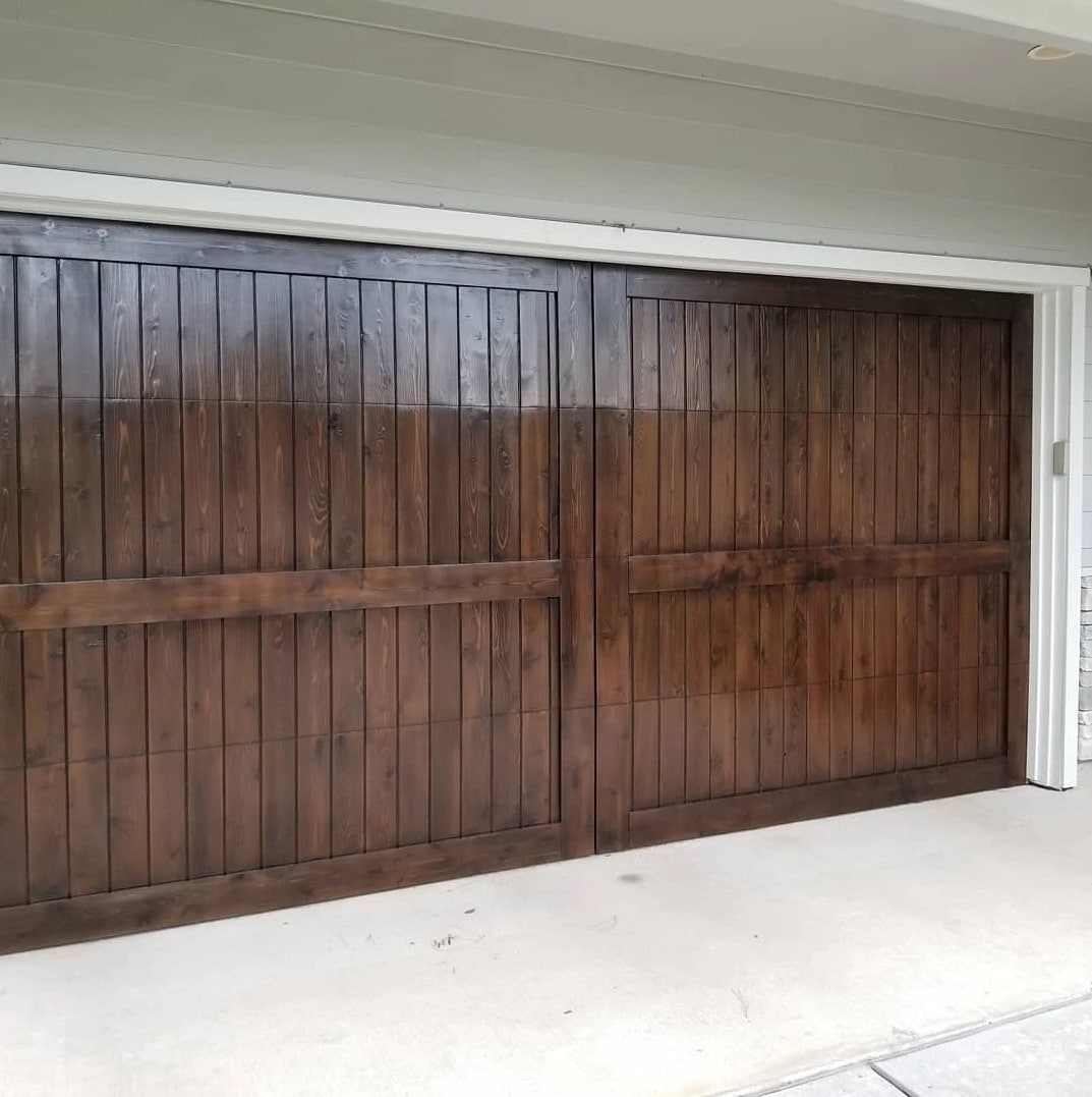garage door refinishing by sturdy doors refinishing in texas